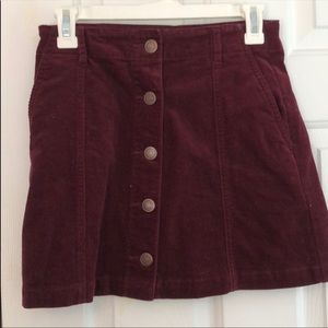 American Eagle Maroon Corduroy Skirt
